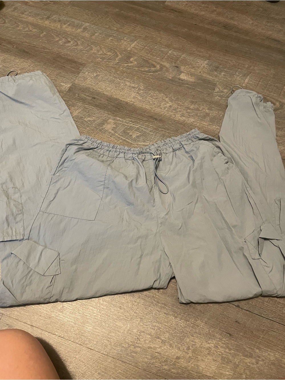 Women's Light Gray Drawstring Track Joggers